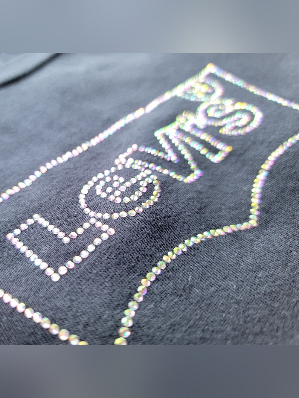 Levi's Women's Black Batwing Logo Crew Tee with Rhinestone Detail